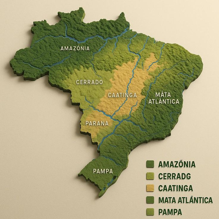 Mapas físico dos 25 estados brasileiros