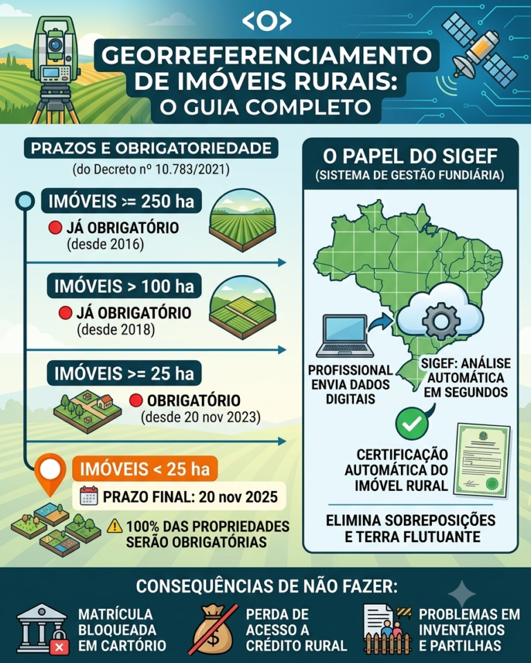 Georreferenciamento de Imóveis Rurais: Prazos, Obrigatoriedade e o Papel do SIGEF