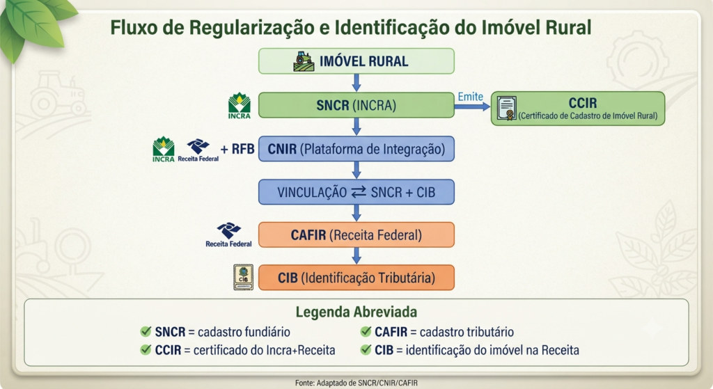 diferença entre CCIR e CIB
o que é Cafir
o que é SNCR
o que é CNIR
cadastro de imóvel rural